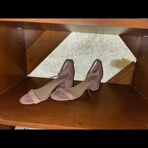 pink velvet heel sandals